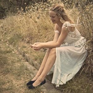 Doen Madrigal Dress Small S Salt White